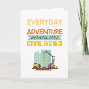 Everyday Is An Adventure Civil Engineer Funny Holiday Card