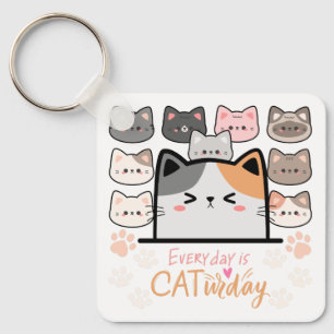Everyday is Cat-urday Keychain