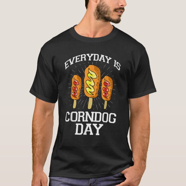 Everyday is Corndog Day Halloween Carnival Hot Dog T-Shirt (Front)