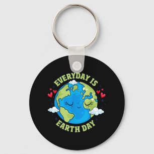 Everyday Is Earth Day Celebrate Earth Day Environm Keychain