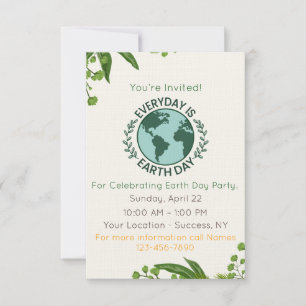 Everyday Is Earth Day - Earth Day Party Invitation