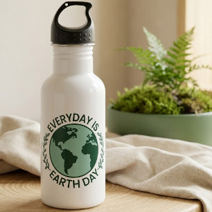 Everyday Is Earth Day - Vintage Green Earth Lover 532 Ml Water Bottle