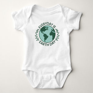 Everyday Is Earth Day - Vintage Green Earth Lover Baby Bodysuit