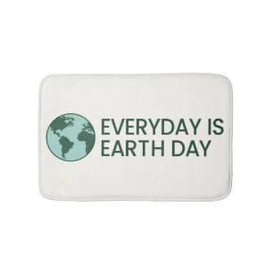 Everyday Is Earth Day - Vintage Green Earth Lover Bath Mat