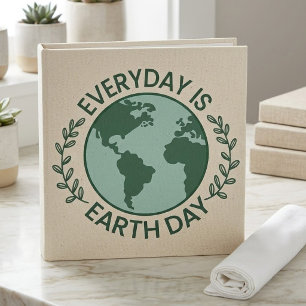 Everyday Is Earth Day - Vintage Green Earth Lover Binder