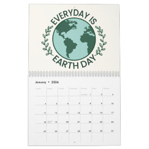 Everyday Is Earth Day - Vintage Green Earth Lover Calendar