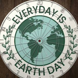 Everyday Is Earth Day - Vintage Green Earth Lover Dartboard
