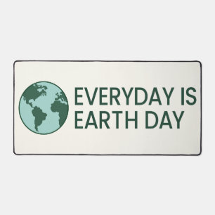 Everyday Is Earth Day - Vintage Green Earth Lover Desk Mat