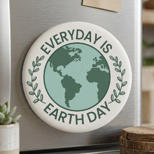 Everyday Is Earth Day - Vintage Green Earth Lover Magnet