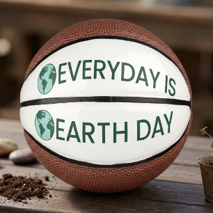 Everyday Is Earth Day - Vintage Green Earth Lover Mini Basketball