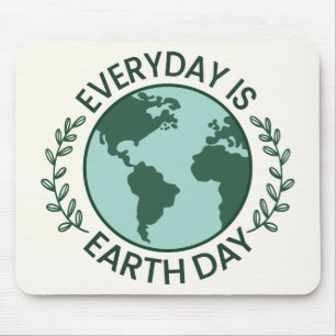 Everyday Is Earth Day - Vintage Green Earth Lover Mouse Pad