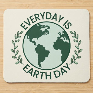 Everyday Is Earth Day - Vintage Green Earth Lover Mouse Pad