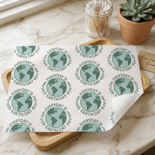 Everyday Is Earth Day - Vintage Green Earth Lover Tissue Paper