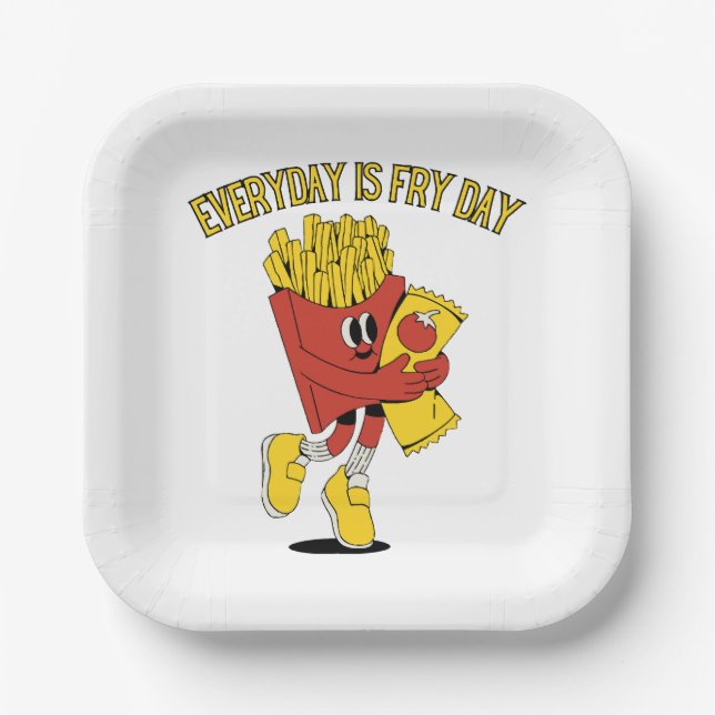 Everyday Is Fry Day Paper Plate (Front)