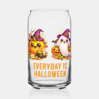 Everyday Is Halloween Pumpkin & Ghost Glass