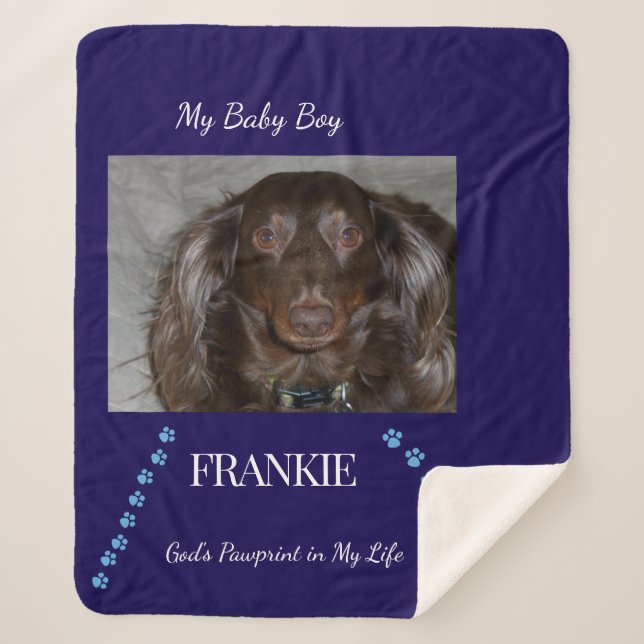 Everyday Pawprint Keepsake Sherpa Blanket (Front)