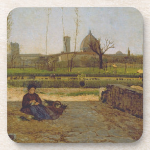 Everyday Scene, near Florence, c.1865 Coaster