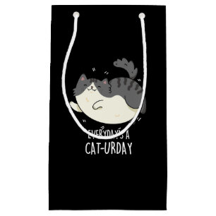Everyday's A Cat-urday Funny Cat Pun  Small Gift Bag