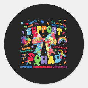 Everyone Communicates Differently Autism Awareness Classic Round Sticker