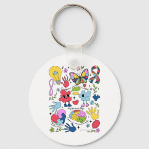 Everyone Communicates Differently Autism Awareness Keychain