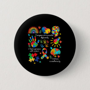 Everyone Communicates Differently Autism Neurodive 2 Inch Round Button