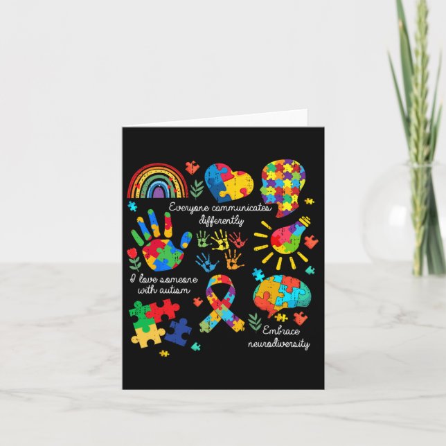 Everyone Communicates Differently Autism Neurodive Card (Front)