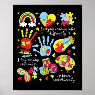 Everyone Communicates Differently Autism Sped Teac Poster