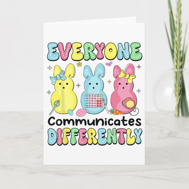 Everyone Communicates Differently Easter Speech Th Card (Front)