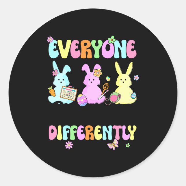 Everyone Communicates Differently Easter Speech Th Classic Round Sticker (Front)