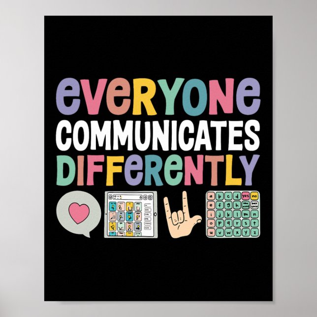 Everyone Communicates Differently Special Educatio Poster (Front)