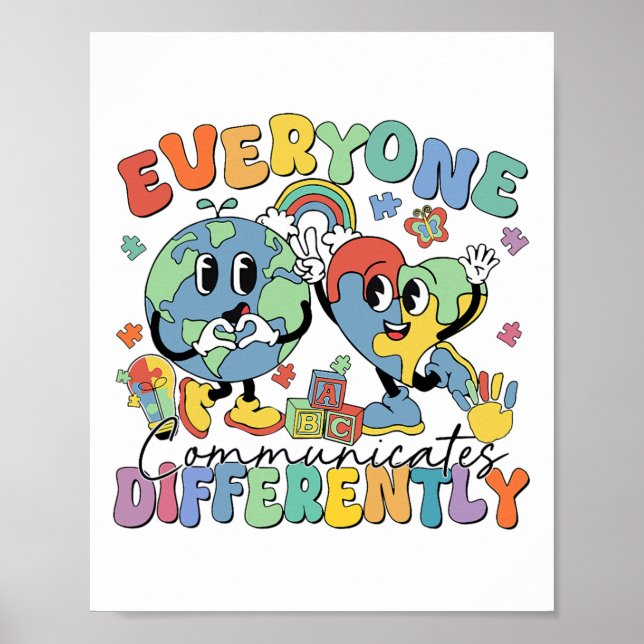 Everyone Communicates Differently Speech Autism 1  Poster (Front)