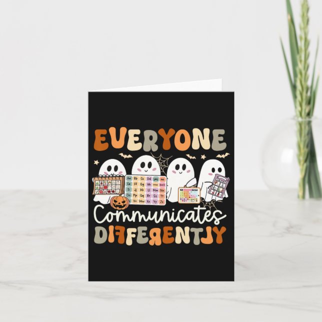 Everyone Communicates Differently Speech Therapy H Card (Front)