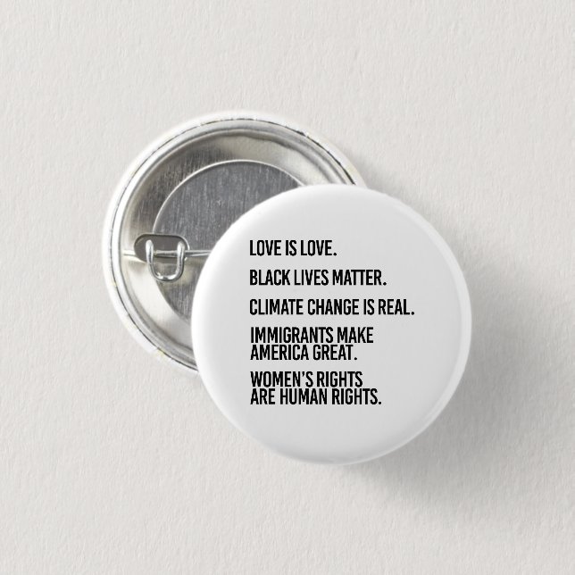 Everyone deserves human rights 1 inch round button (Front & Back)