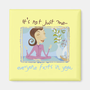 Everyone Farts in Yoga Button Magnet