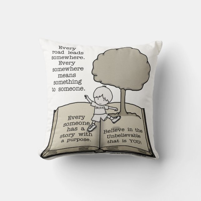 Everyone Has a Story Throw Pillow (Front)
