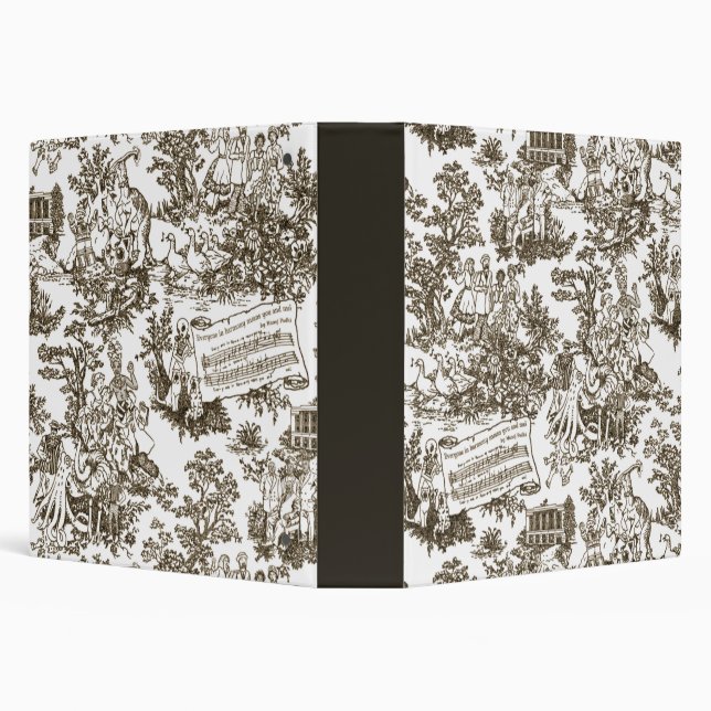 Everyone In Harmony Toile de Jouy (natural ink) Binder (Background)