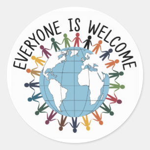 Everyone is welcome  classic round sticker