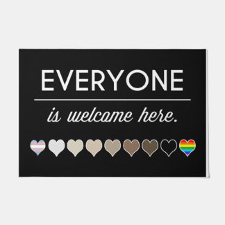 Everyone Is Welcome Here Black Rug