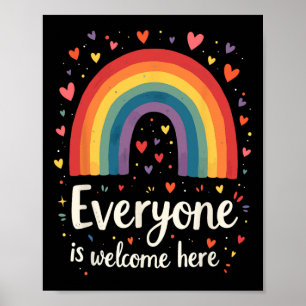 Everyone Is Welcome Here Idaho Educator Pride Rain Poster