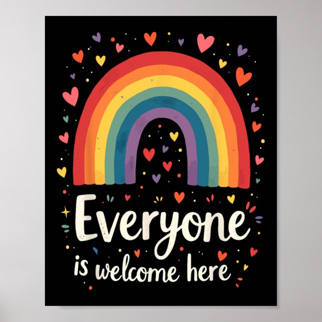 Everyone Is Welcome Here Idaho Educator Pride Rain Poster (Front)