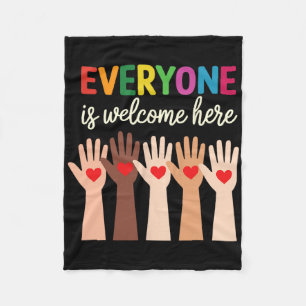 Everyone Is Welcome Here Idaho Teache T-shirt.png  Fleece Blanket