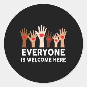 Everyone Is Welcome Here Idaho Teacher 10 Classic Round Sticker