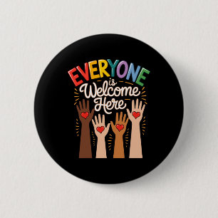 Everyone Is Welcome Here Idaho Teacher 1 2 Inch Round Button