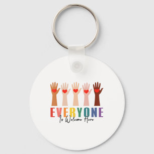 Everyone Is Welcome Here Idaho Teacher 24  Keychain