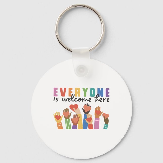 Everyone Is Welcome Here Idaho Teacher 25  Keychain (Front)