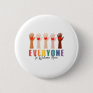 Everyone Is Welcome Here Idaho Teacher 2 Inch Round Button