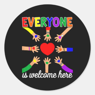 Everyone Is Welcome Here Idaho Teacher 32 Classic Round Sticker