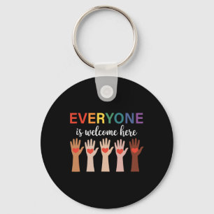 Everyone Is Welcome Here Idaho Teacher 3  Keychain