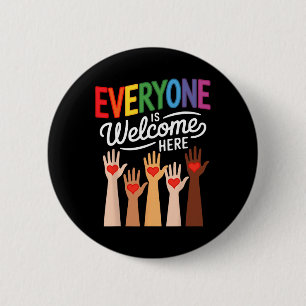 Everyone Is Welcome Here Idaho Teacher 41  2 Inch Round Button