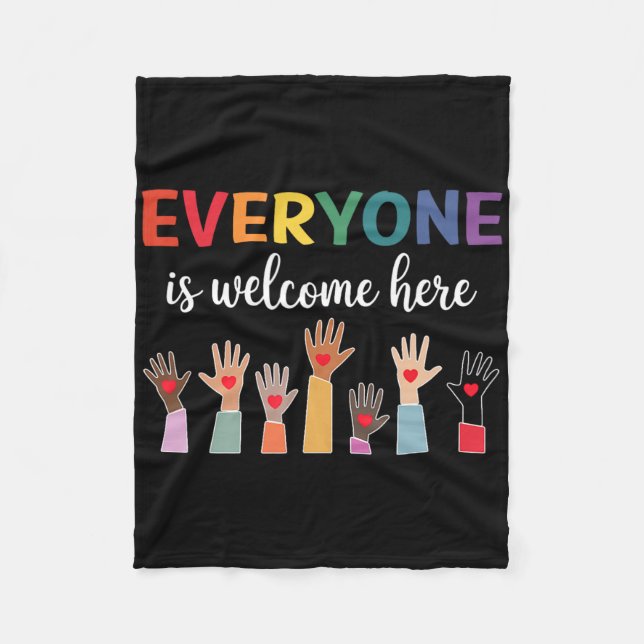 Everyone Is Welcome Here Idaho Teacher 52  Fleece Blanket (Front)